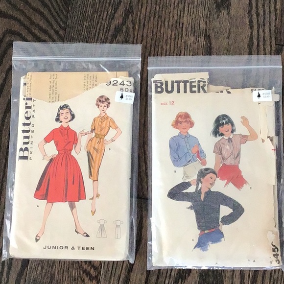 10 Vintage Sewing Patterns 50’s, 60’s, 70’s teen and kids sizes - Picture 6 of 6